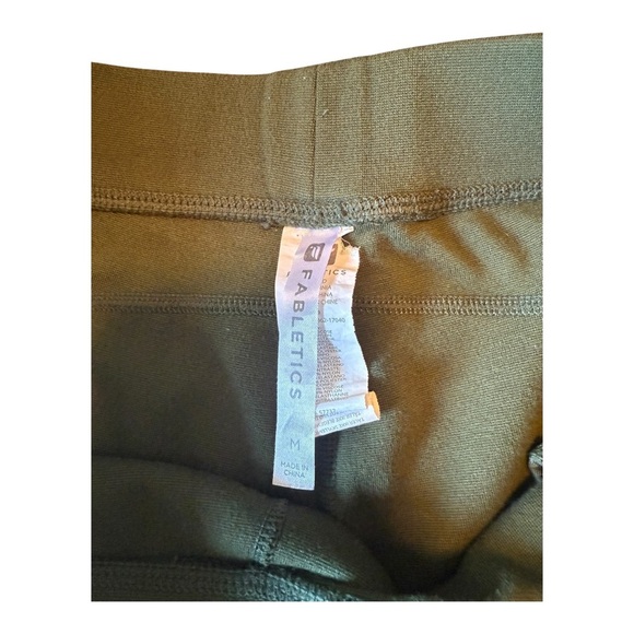 Fabletics Olive Green Pants Ankle Tie Sz Medium Elastic Waist Sweats Stretch - Picture 3 of 8